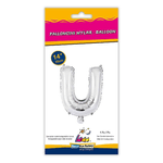 Palloncino Rocca Fun Factory lettera U argento minishape 14 - 35cm . 1pz