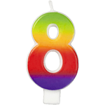 Wilton 8 Centimetri Arcobaleno-Coloured Numeri 8 Candela