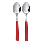 Excelsa Set Cucchiai in Acciaio Inox, Rosso, 2 Pezzi