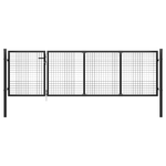 vidaXL Cancello di Recinzione in Acciaio 350x100 cm Antracite