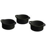 TOGNANA - Set di 3 Mini casseruole Rotonde in Porcellana, 8 cm, Colore: Nero Nero