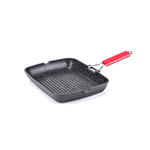 Moneta Bistecchiera 24 x 34 cm Pro Grill con Manico Pieghevole anche per Induzione, antiaderente