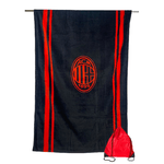 TELO MARE Sport MILAN Miura GRANDE Cm. 90 X 170 ORIGINALE A.C. MILAN CON Zaino Portatelo