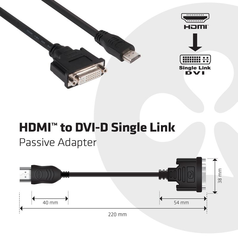 CLUB3D-HDMI-to-DVI-Single-Link-Passive-Adapter