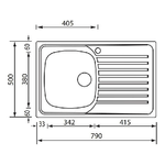 CM-Siros-79x50-1V-Lavello-ad-incasso-Rettangolare-Acciaio-inossidabile