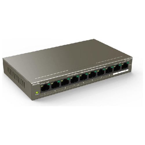 Tenda-TEF1110P-8-102W-switch-di-rete-Non-gestito-Fast-Ethernet--10-100--Supporto-Power-over-Ethernet--PoE--Grigio