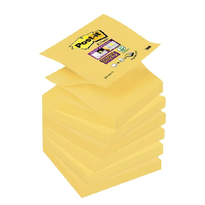 Post-it R33012SY Blocco di Promemoria Adesivi, 76 x 76 mm, 90 Foglietti quadrati, 12 Pezzi, Giallo