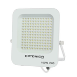 Optonica Proiettore led 100 watt slim metallo bianco ip65 equivalente 477 watt *** temperatura colore lampada 4500k