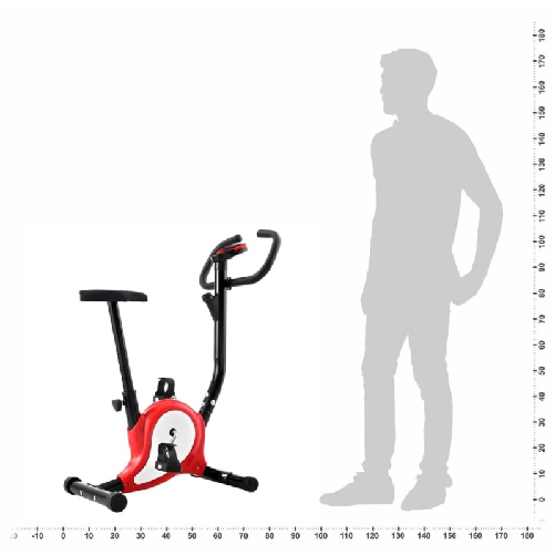 vidaXL-Cyclette-Ellittica-con-Cinghia-di-Resistenza-Rossa