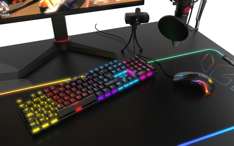 Krom-Kasic-Gaming-Keyboard-Mechanic---Moder-di-illuminazione-RGB-multipli---Chiavi-di-rete---Antintomosting---Cavo-da-1