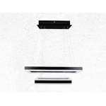 Lampada Led A Sospensione Rettangolare Colore Nero Doppio Anello 600X300mm 400X200mm 3000K 100W Dimmerabile Triac Dimmer SKU-3987