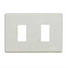 Placca-alluminio-2-posti-scatola-rettangolare-serie-bticino-magic-503-2-x