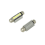 24V Lampada Led Siluro Canbus T11 C5W 42mm 4 SMD 5050 Bianco Con Dissipatore Alluminio Per Camion Bus Barca