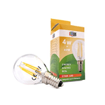 Lampada Led Con Filamento E14 G45 4W=40W 360 Gradi Bianco Caldo 2700K Bulbo Globo Piccolo Sfera