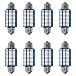 8 Pezzi Lampada Led Siluro 39mm Canbus T11 SV8.5 C5W C10W 36 SMD 3014 12V 1.8W 160lm Luce Colore Blu