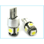 Lampada Led Canbus T10 W5W 5 Smd Bianco No Errore 12V Luci di Posizione Con Resistenza