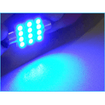 Lampada Led Siluro T11 C5W 37mm 12 Smd Colore Blue 12V Luci Targa e Lettura