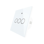 ZigBee Interruttore Smart Da Parete Con 3 Tasti Touch Con Pannello in Cristallo App Tuya Colore Bianco Scatola 503