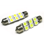 Lampada Led Siluro T11 C5W 46mm 6 Smd 5050 Bianco Ghiaccio 12V Luci Targa