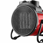 Mini Termoventilatore Ceramica 1000W/2000W, Riscalda Bagno Tavolo Ufficio Camera, Silenzioso e Basso Consumo, Design Salvaspazio (Rosso)