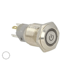 CARALL Interruttore Bilanciere Rotondo 5 Pin Metallo con Spia LED Bianco Freddo 12V Auto Barca Foro 16mm