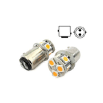 2 Lampade Led Barca Nautica BAY15D Bianco Caldo 12V 24V 2W No Polarita Piedi Sfalfati 8 Smd 5050 Baionetta G18,5