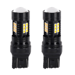 A2ZWORLD 2Pcs LED T20 7443 W21W Canbus, Lampada per Auto Camion 12V 24V, 21 SMD 3030 5W/1.5W 300lm, Doppio Filamento, 65mm (Luce Rosso)