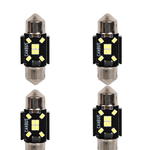 4 Pezzi Lampada Led Siluro 31mm Canbus T11 SV8.5 C5W C10W 8 SMD 2016 12V 24V 2.5W 380lm Bianco 6500K per Auto e Camion