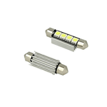 24V Lampada Led Siluro Canbus T11 C5W 42mm 4 SMD 5050 Colore Blu Per Camion Bus Barca Con Dissipatore Alluminio