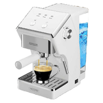 A2ZWORLD Macchina da Caffe Espresso e Cappuccino 1050W, Doppio Braccio con Piano Scaldatazze