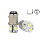 2 Lampade Led Barca Nautica BAY15D Bianco Freddo 12V 24V 2W No Polarita Piedi Sfalfati 7 Smd 5050 Baionetta G18,5