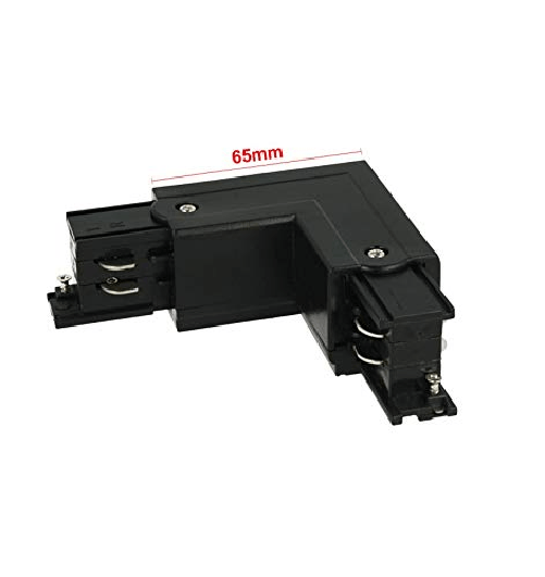 Connettore Giunto Forma L Destro Colore Nero Per Barra Sistema Binario Trifase CB40203