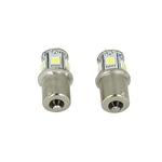 24V Lampada Led Canbus BA15S G18,5 R5W Colore Giallo Arancione Piedi Dritti 8 Smd 5050 Per Camion Bus Barca