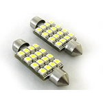 Lampada Led Siluro Canbus No Errore T11 C5W 43mm 16 SMD Luci Targa Abitacolo 12V Bianco