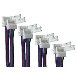 4 Pezzi Connettore Striscia Led 4 PIN, Per Striscia Led RGB (Collegare Per Allungamento, Passo 12mm)