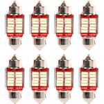 8 Pezzi Lampada Led Siluro 31mm Canbus T11 SV8.5 C5W 10 SMD 4014 12V 1.8W 180lm Bianco Freddo 6500K