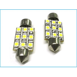 Lampada Led Siluro T11 C5W 39mm 9 Smd Bianco Freddo 12V Luci Targa