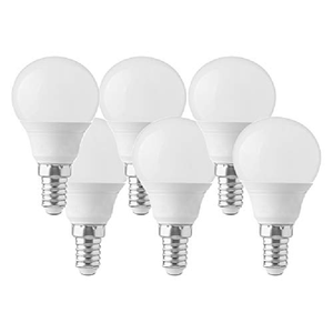 LEDLUX 6 Pezzi Lampada A Led E14 5.5W 220V 470 Lumen Bianco Disponibile 3 Colorazioni e 2 Forme Diversi (4000K, 45X82mm P45)