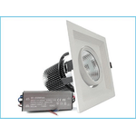 Faro Led Da Incasso COB 30W 220V Bianco Caldo Quadrato Orientabile Con Riflettore