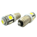 LEDLUX 2 Pezzi di Lampadina Led E10 1W Vite Miniatura 5 Smd No Polarità Luci Bianco 6000K (6V)