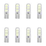 A2ZWORLD 8pcs Lampada Led T10 W5W 194 168, 6 SMD 5630, Luce Auto12V Canbus, 0.8W 100lm 34mm, Bianco Freddo 6500K