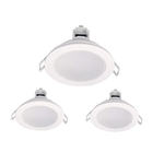 3 Faretti Led Da Incasso Dimmerabile 5W 220V Rotondo Bianco 6500K D87mm Foro 70mm IP65