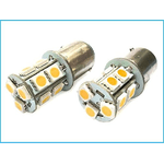 2 Lampade Led Barca Nautica BAY15D Bianco Caldo 12V 24V 3W No Polarita Piedi Sfalfati 13 Smd 5050 Baionetta G18,5