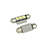 24V Lampada Led Siluro Canbus T11 C5W 36mm 3 SMD 5050 Colore Verde Per Camion Bus Barca Con Dissipatore Alluminio