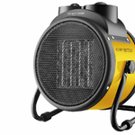 Mini Termoventilatore Ceramica 1000W/2000W, Riscalda Bagno Tavolo Ufficio Camera, Silenzioso e Basso Consumo, Design Salvaspazio (Giallo)