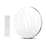 Plafoniera A Led Da Soffitto CCT 3 in 1 Rotonda 40W D395mm Effetto Stellato Ondulato Con Telecomando Incluso SKU-2114601