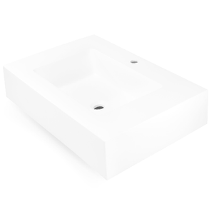 Top lavabo sospeso in materiale marmo resina finitura liscia due colorazioni *** misure 90x46x15 cm, tinta bianco opa...