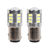 2pz Lampada Led BAY15D S25 P21/5W 18 SMD 3030 12V 24V 300lm 1W/2.5W Doppio Filamento Bianco Piedi Sfalsati 45mm