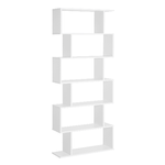 HOMCOM Scaffale Alto con 6 Ripiani, Libreria Scaffalatura in Legno Design Moderno, Bianco 80 × 23 × 192cm