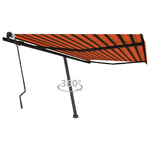 vidaXL Tenda Retrattile Manuale con Palo 450x300 cm Arancione Marrone